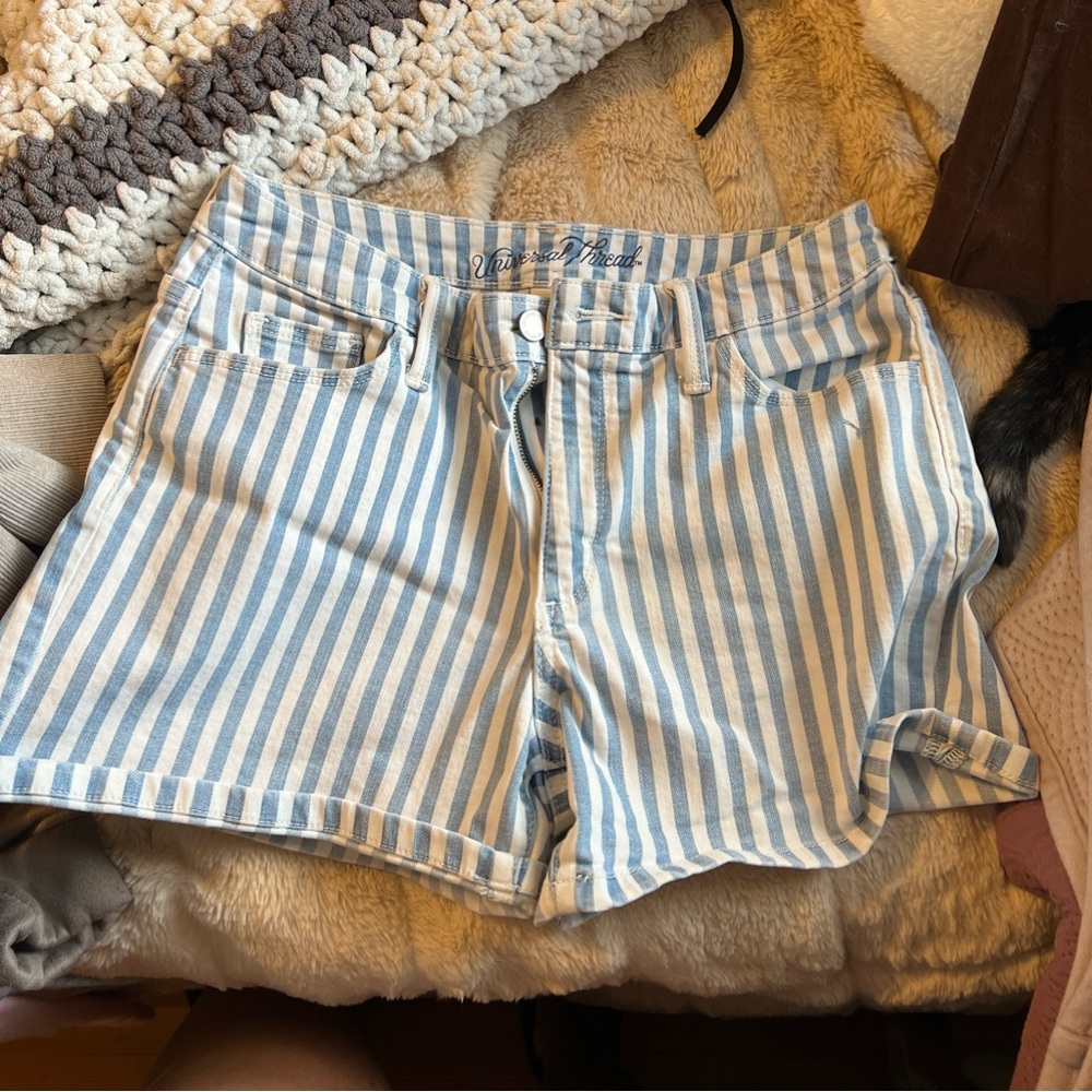 Striped Jean shorts
